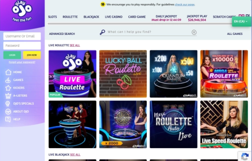 PlayOJO Mobile native deployment and software persistence